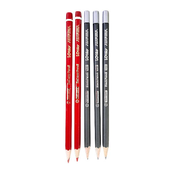نکته خرید - قیمت روز مداد مشکی مدل لوکی به همراه مداد قرمز بسته 5 عددی خرید