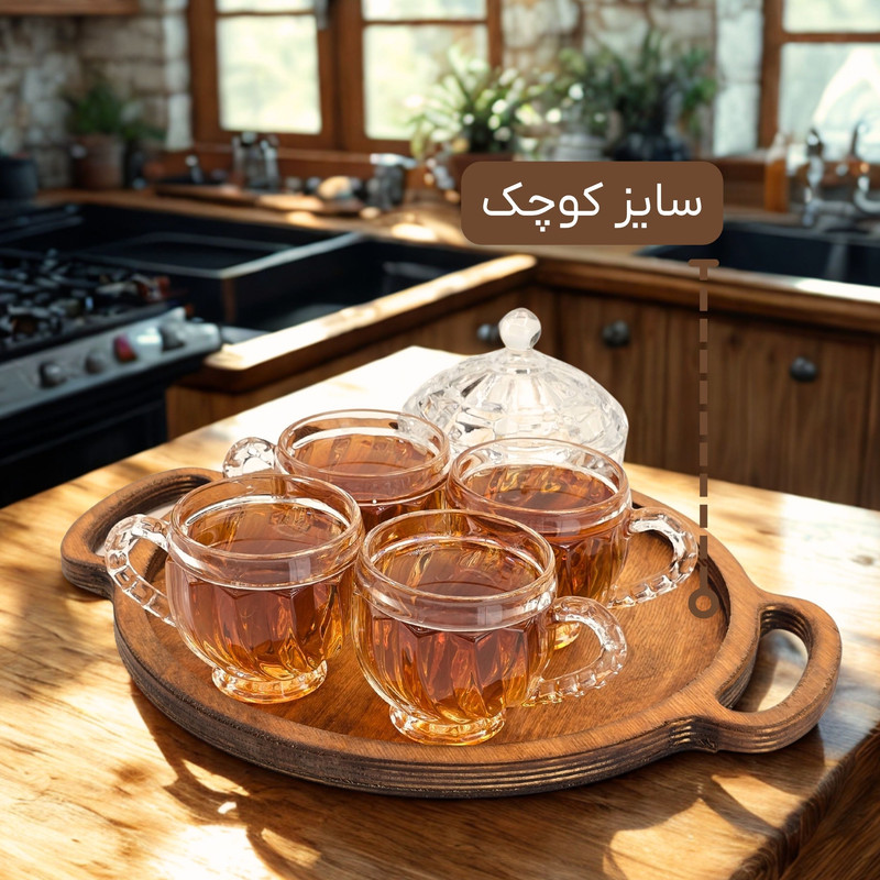 سینی دسته دار مدل چوبی SN24S مجموعه 2 عددی