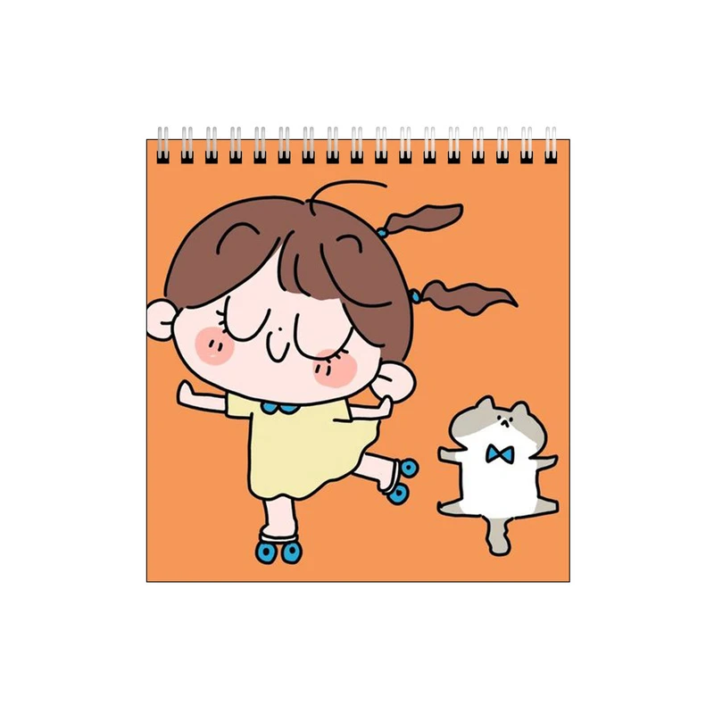 دفتر طراحی طرح دختر و گربه اسکیت سوار کد 1799315