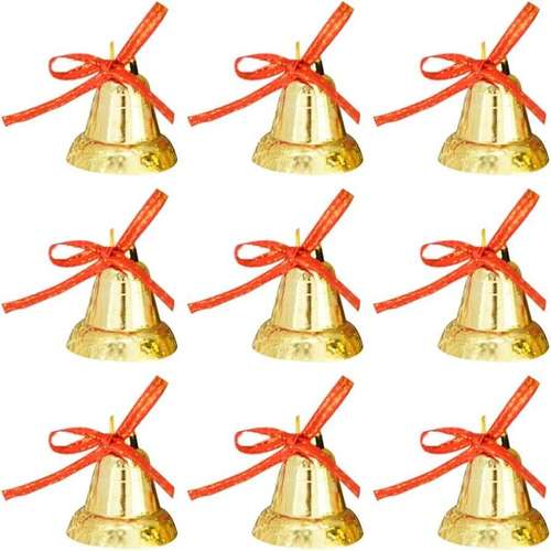 آویز تزیینی مدل زنگوله کریسمس CH-01 مجموعه 9 عددی
