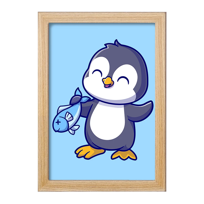 تابلو خندالو مدل  حیوانات بامزه پنگوئن کد 25437
