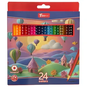 مداد رنگی 24 رنگ تیزو مدل شش ضلعی دخترانه