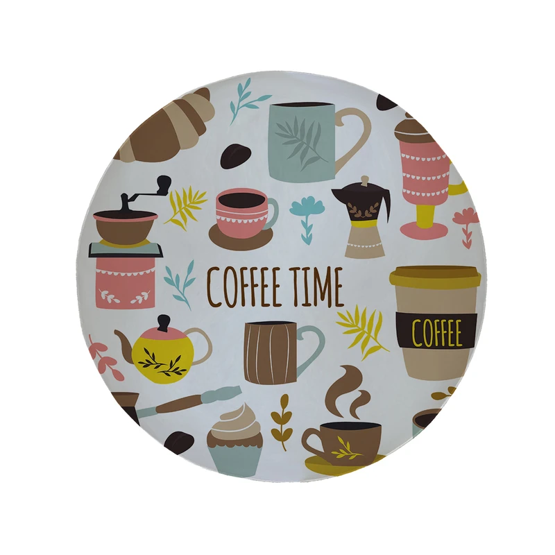 پادری  مدل دایره طرح کافی کد 8769 سایز 90 × 90 سانتی متر 