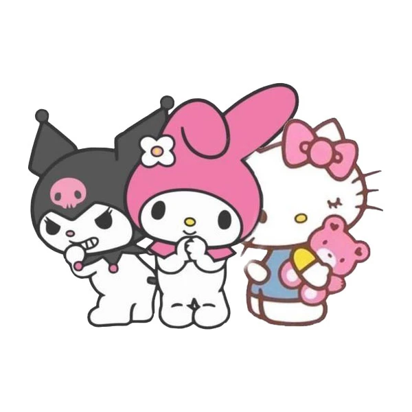 استیکر پارچه و لباس پاد آفرین مدل هلو کیتی و kuromi کد 054