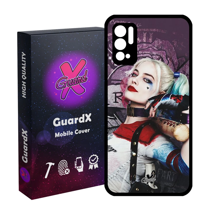 کاور گارد ایکس طرح Harley Quinn مدل Glass10235 مناسب برای گوشی موبایل شیائومی Redmi Note 10 5G / Poco M3 Pro