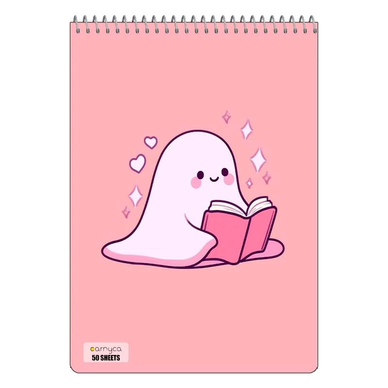 دفتر نقاشی 50 برگ سیمی کارنیکا طرح روح کیوت Cute Ghost کد 86030