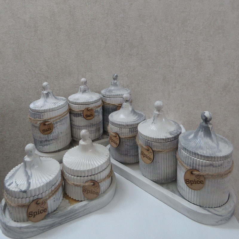 ست جا ادویه 11 پارچه طرح سنگی کد 805