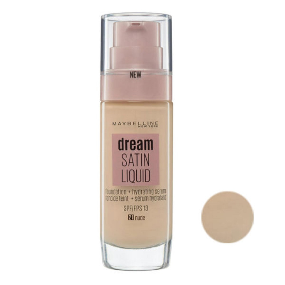 کرم پودر میبلین مدل SATIN LIQUID شماره 10 حجم 30 میلی لیتر