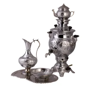 سرویس سماور گازی 5 پارچه جباری کد 662 ظرفیت 6 لیتر