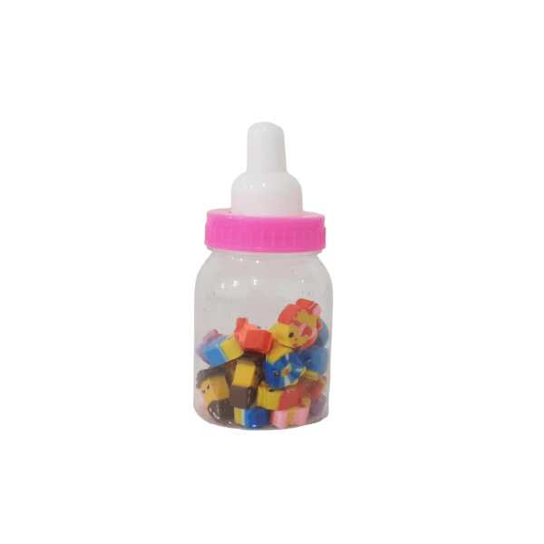 پاک کن مدل شیشه شیر طرح حیوانات بسته 20 عددی