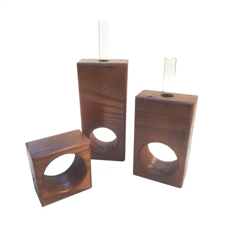 استند گلدان چوبی مدل چکاوک  مجموعه 3 عددی