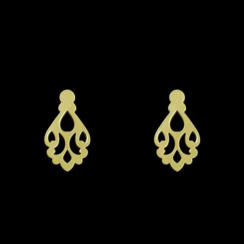 گوشواره طلا 18 عیار زنانه مدوپد مدل اسلیمی کد GA1-15257