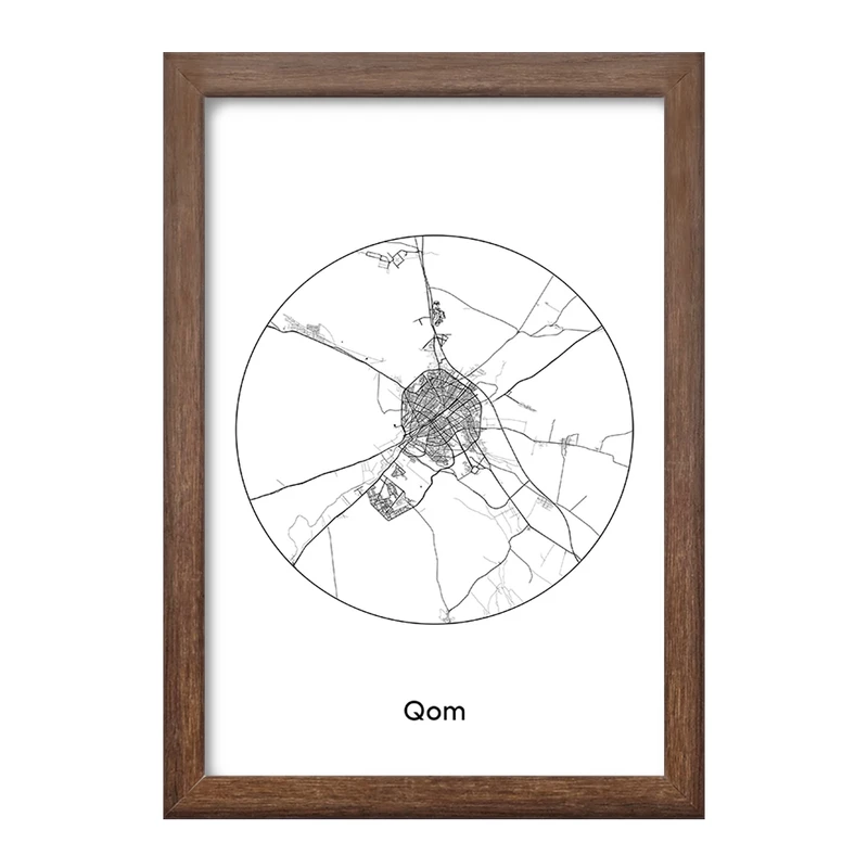 تابلو خندالو طرح نقشه شهر قم کد F1706