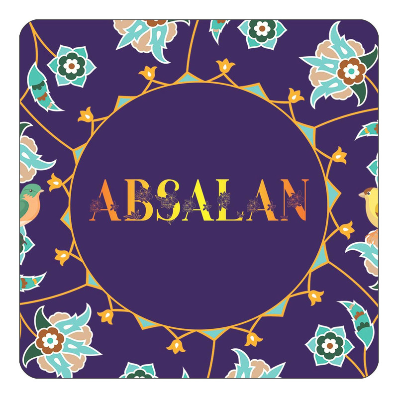 مگنت کاکتی طرح اسم آبسالان absalan مدل گل و بلبل کد mg10771