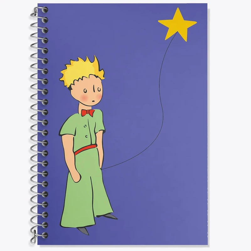 دفتر زبان 50 برگ خندالو مدل سه خط طرح شازده کوچولو کد 1820