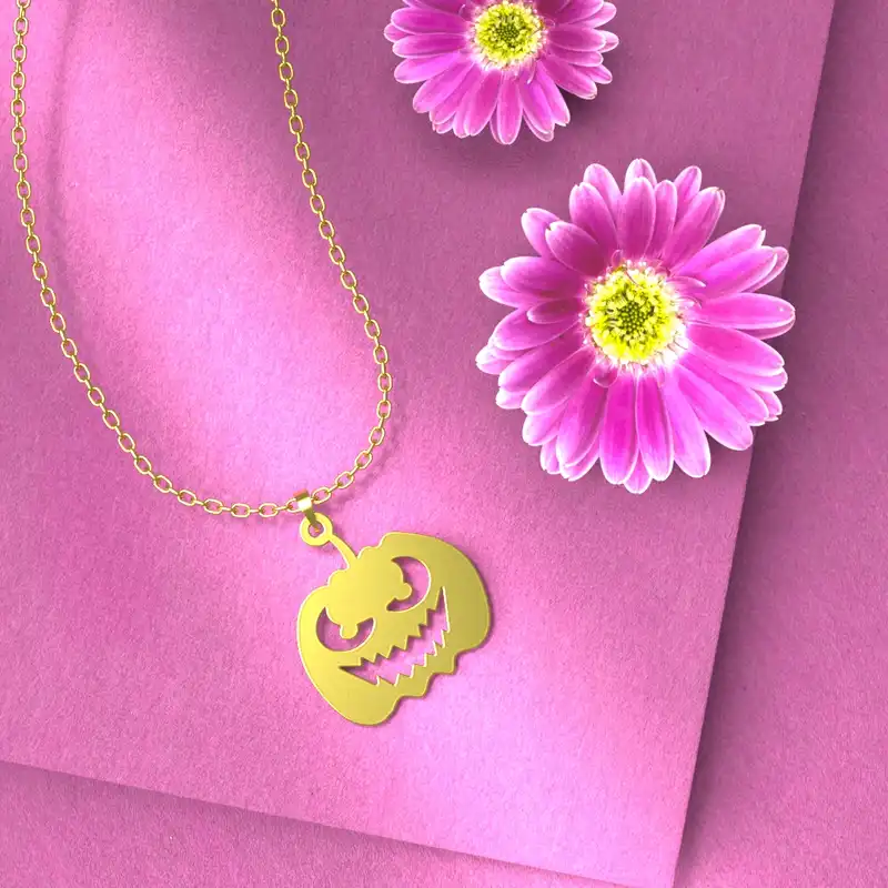 گردنبند طلا 18 عیار زنانه مدوپد مدل هالووین کد G3-1-1274