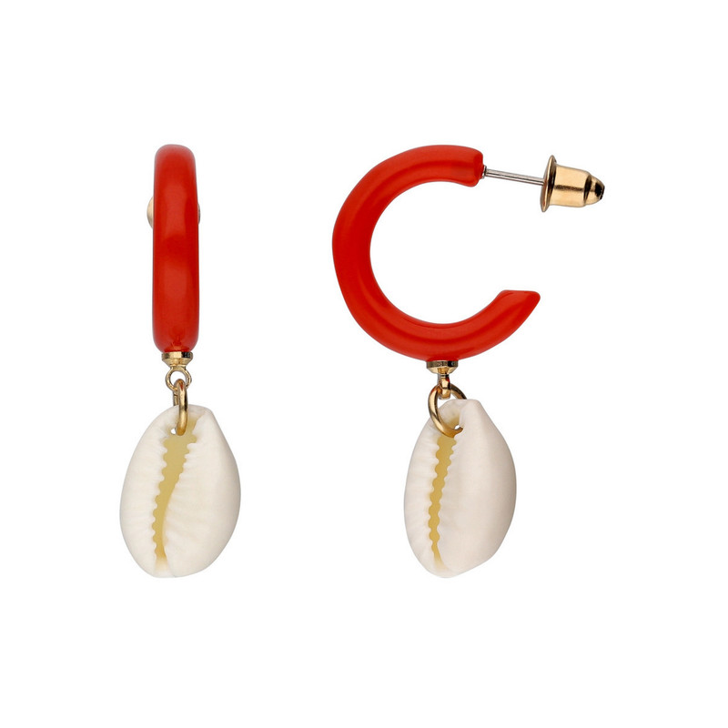 گوشواره زنانه مدل Shell dangle hoops