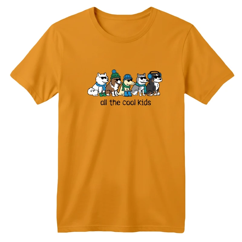 تی‌شرت آستین کوتاه لانگ بچگانه مدل سگ های کلاهدار