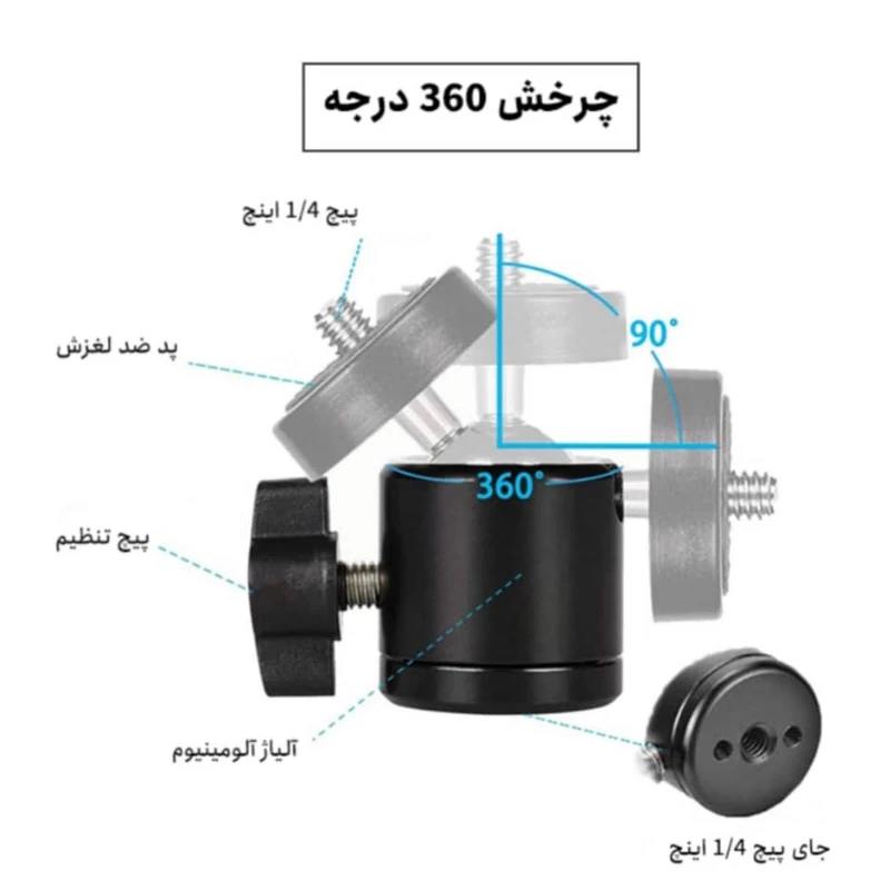 عکس شماره 5 : سر سه پایه زومی مدل adjustable