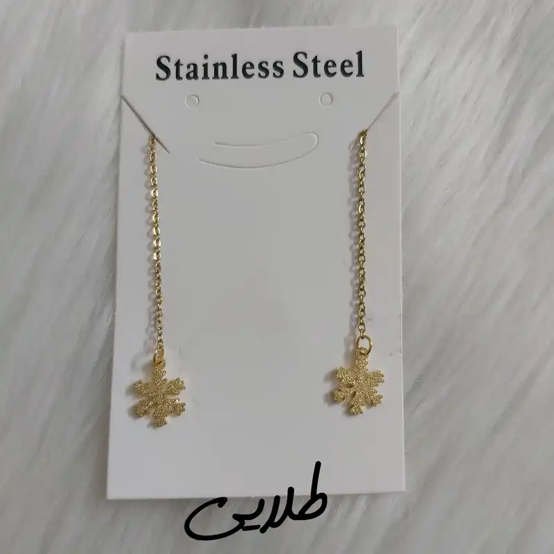 گوشواره زنانه مدل بخیه طرح دانه برف کد snow113