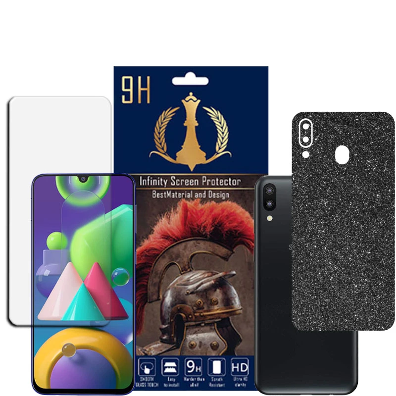 برچسب پوششی اینفینیتی مدل PRO MAX مناسب برای گوشی موبایل سامسونگ GALAXY M20 به همراه محافظ صفحه نمایش