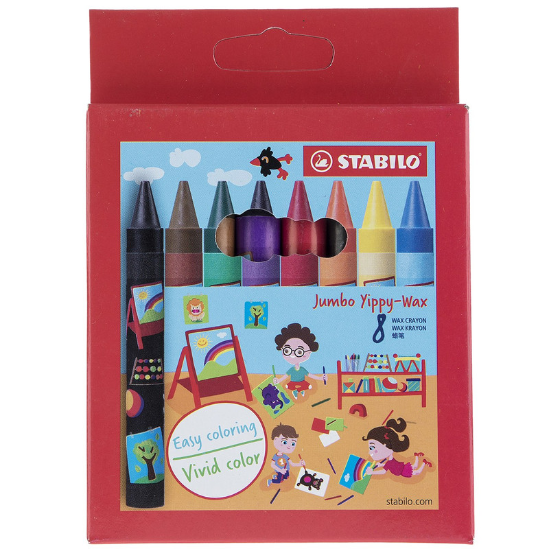 مداد شمعی 8 رنگ استابیلو مدل Jumbo Yippy-Wax مداد شمعی 8 رنگ استابیلو مدل Jumbo Yippy-Wax