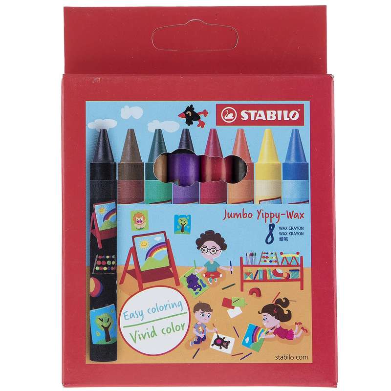 مداد شمعی 8 رنگ استابیلو مدل Jumbo Yippy-Wax مداد شمعی 8 رنگ استابیلو مدل Jumbo Yippy-Wax