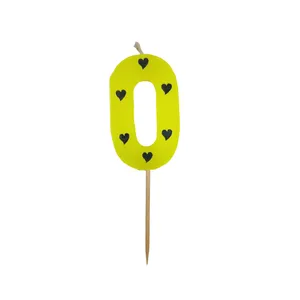 شمع تولد طرح عدد 0 مدل shyellow