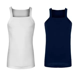 زیرپوش بدون آستین مردانه مدل یقه خشتی کد 13 مجموعه دو عددی