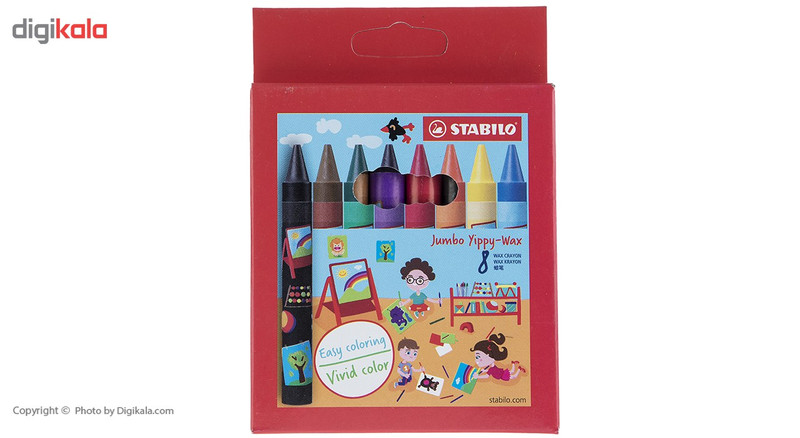 مداد شمعی 8 رنگ استابیلو مدل Jumbo Yippy-Wax مداد شمعی 8 رنگ استابیلو مدل Jumbo Yippy-Wax