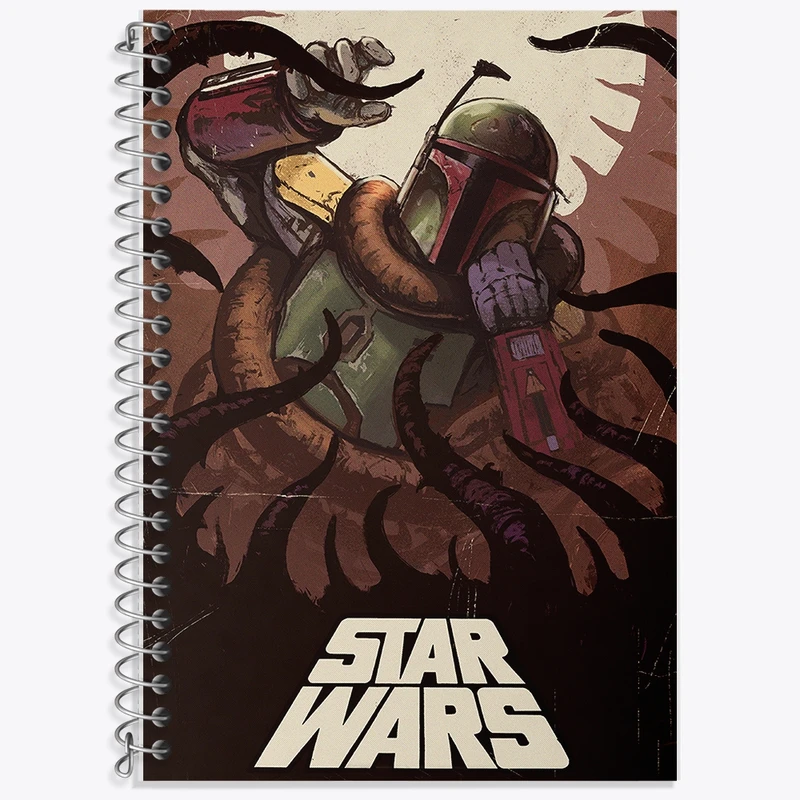 دفتر زبان 50 برگ خندالو مدل دو خط طرح جنگ ستارگان (Star Wars) کد F1771