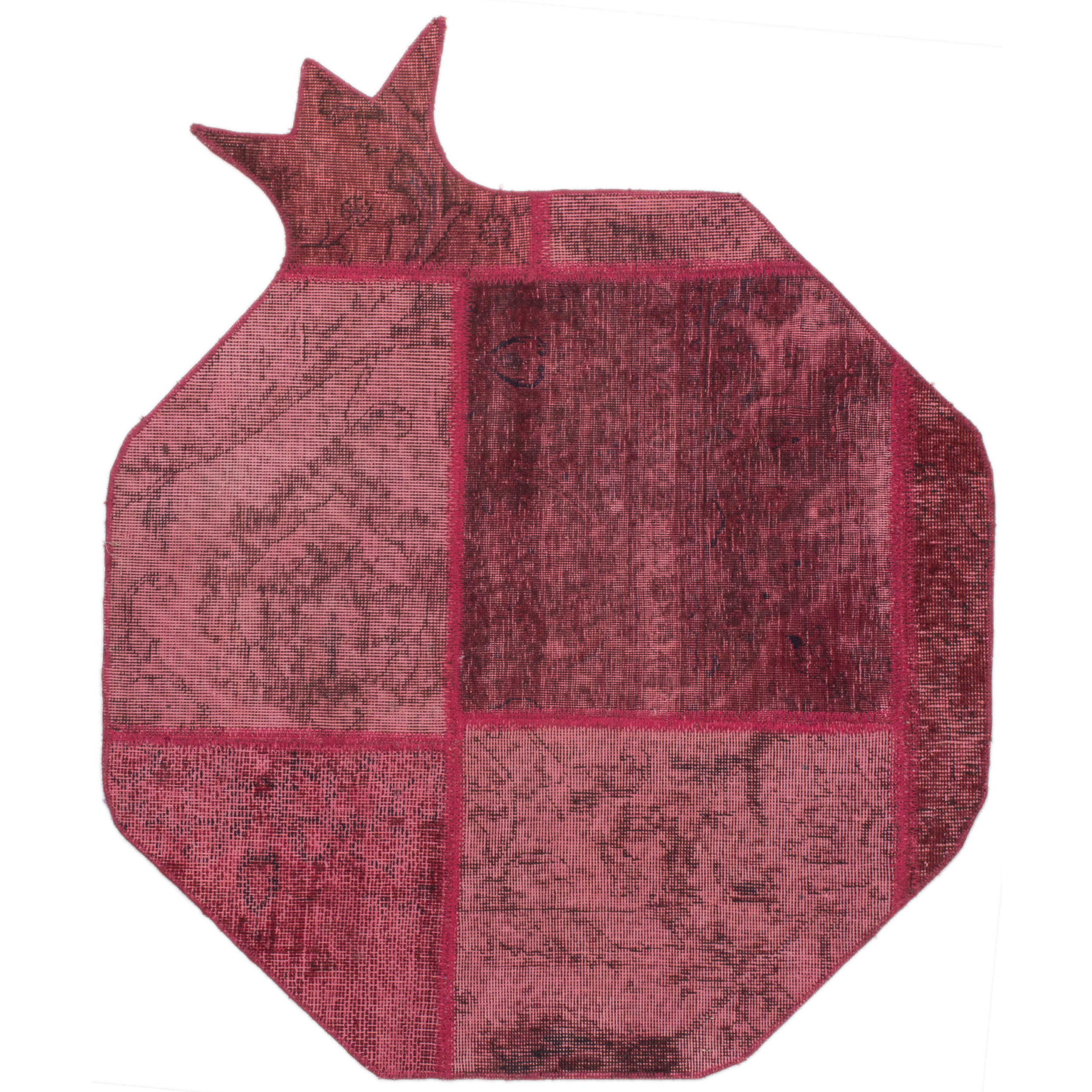 کلاژ فرش دستباف رنگ شده یک متری  مدل انار  کد11711