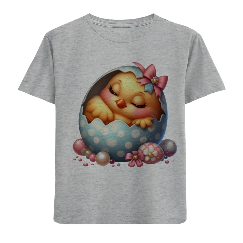 تی شرت آستین کوتاه دخترانه مدل جوجه F841