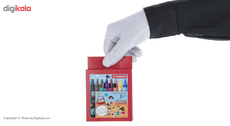 مداد شمعی 8 رنگ استابیلو مدل Jumbo Yippy-Wax مداد شمعی 8 رنگ استابیلو مدل Jumbo Yippy-Wax