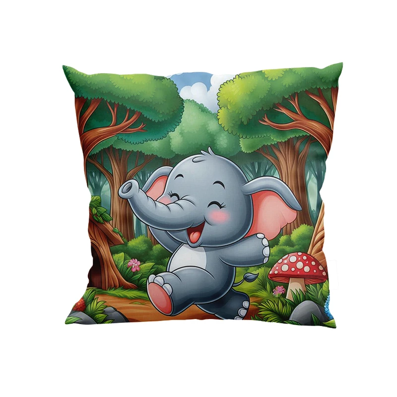 کوسن کودک پاد آفرین مدل فیل خوشحال در جنگل کد DKK808