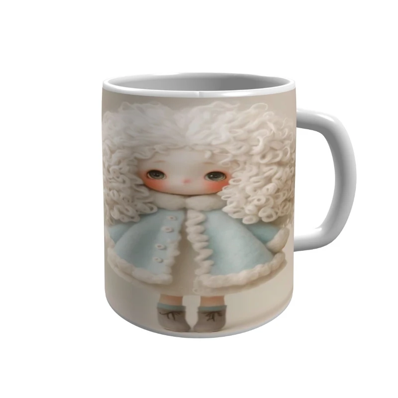 ماگ پاد آفرین مدل دختر مو فرفری کوچولو