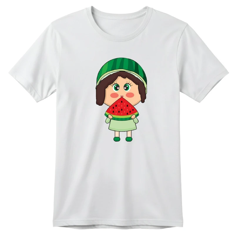 تی‌شرت آستین کوتاه بچگانه مدل دخترک یلدایی کد v44 