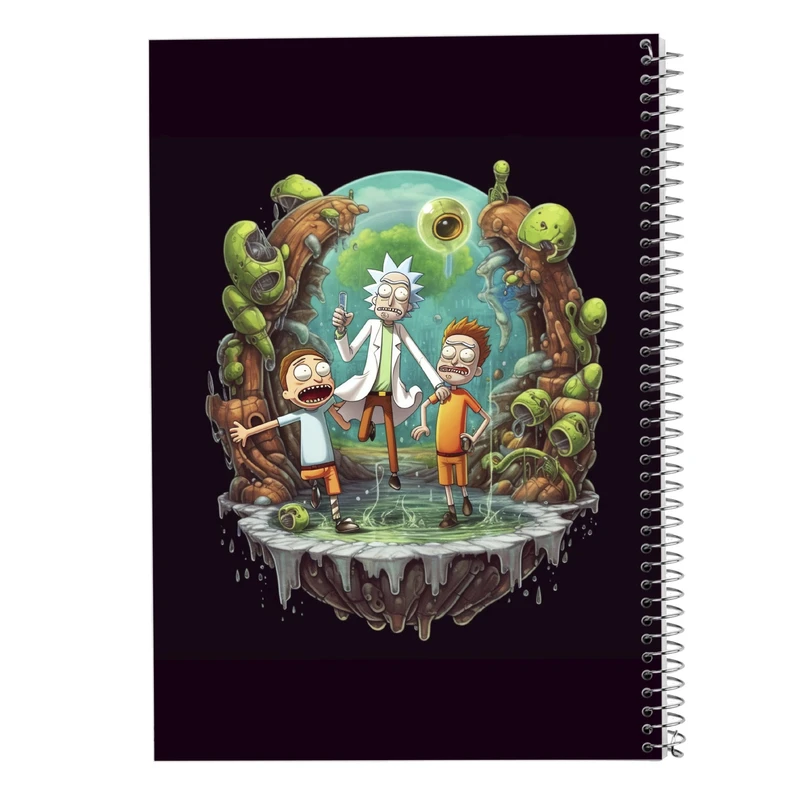 دفتر ژورنال نویسی 50 برگ مدوپد مدل نقطه ای طرح ریک اند مورتی rick&morty کد DF10875