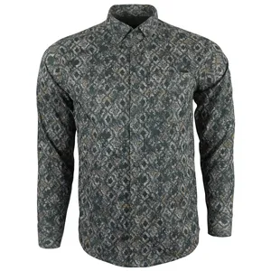 پیراهن آستین بلند یقه برگردان مردانه مدل هندسی زرین جیبدار 72