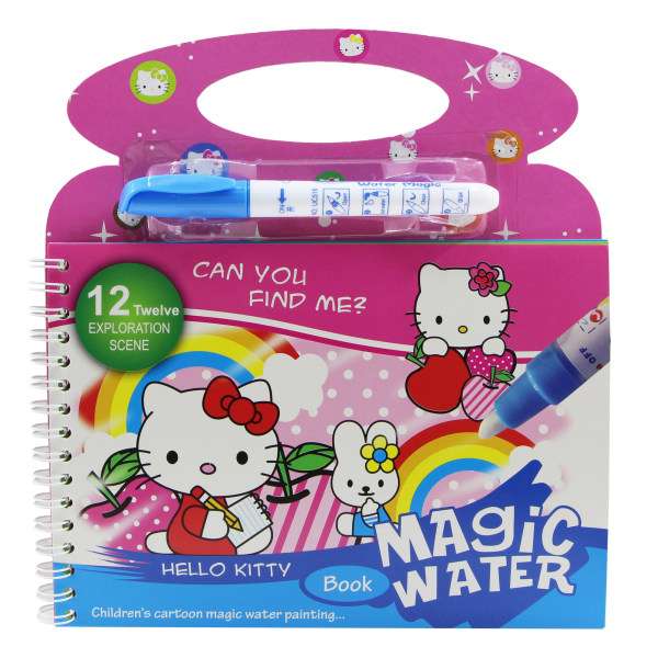 دفتر نقاشی مدل مجیک واتر طرح کیتی به همراه قلم