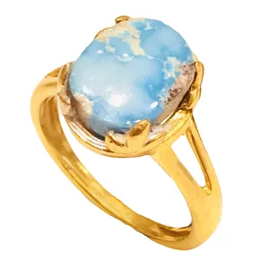 انگشتر نقره زنانه مدل 4 چنگ دستساز با فیروزه نیشابوری طبیعی