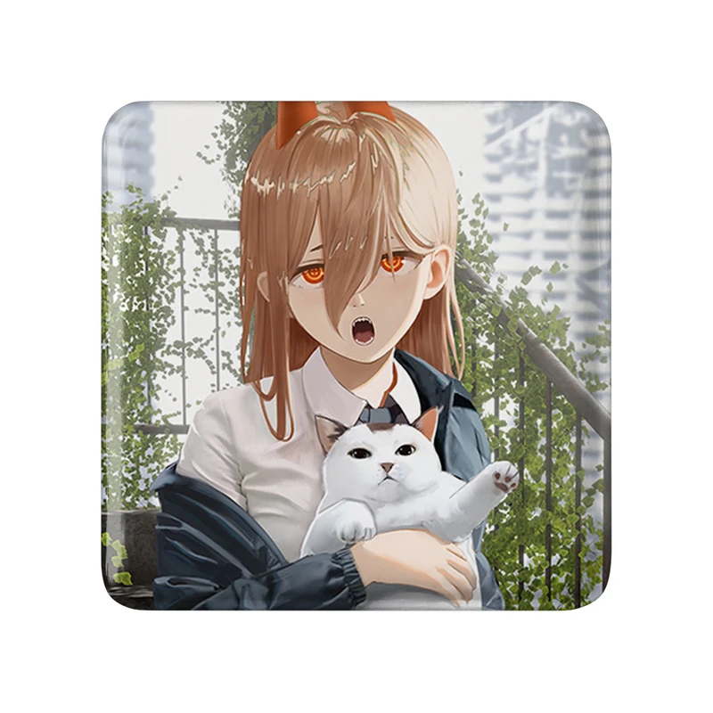 مگنت خندالو طرح ماکیما انیمه مرد اره ای Chainsaw Man  مدل مربعی کد 23175