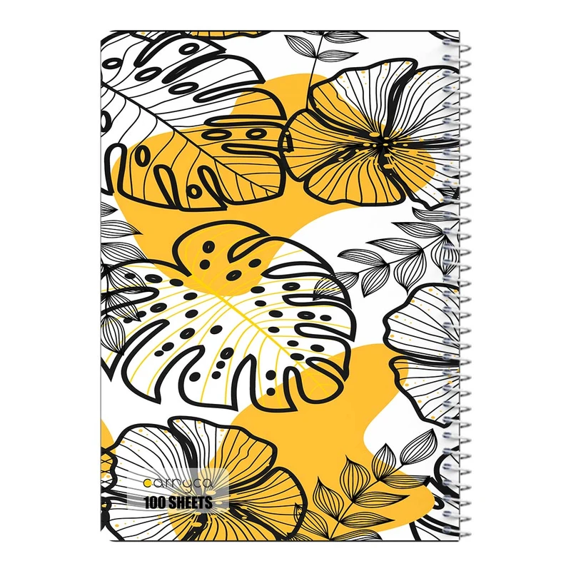 دفتر مشق 100 برگ سیمی کارنیکا طرح پترن گل دار Floral Pattern کد 58351