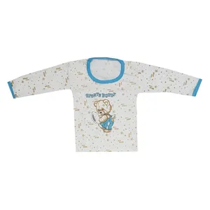 تی شرت آستین بلند نوزادی مدل خرسی رنگ آبی