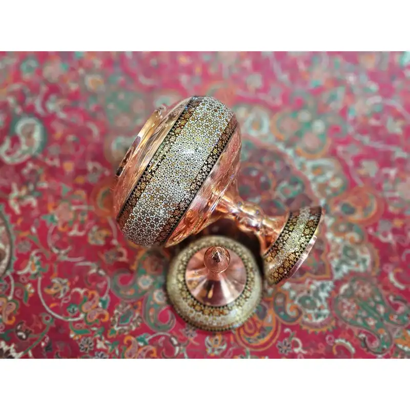 شکلات خوری خاتم کاری مسی کد sh101