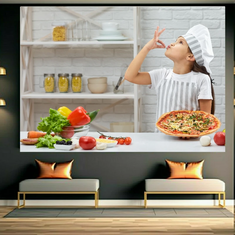 پوستر طرح مخمل آشپزی مدل پیتزا لذیذ کد BK23794