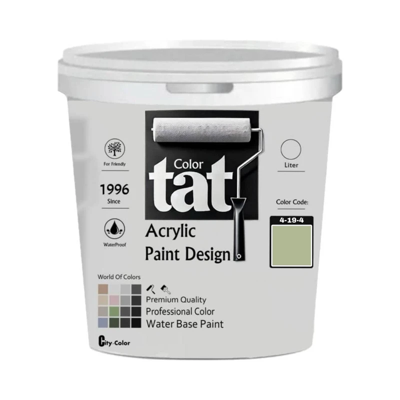 رنگ سبز صدری روشن مات اکرولیک تات کد 4-19-4 حجم 4لیتر