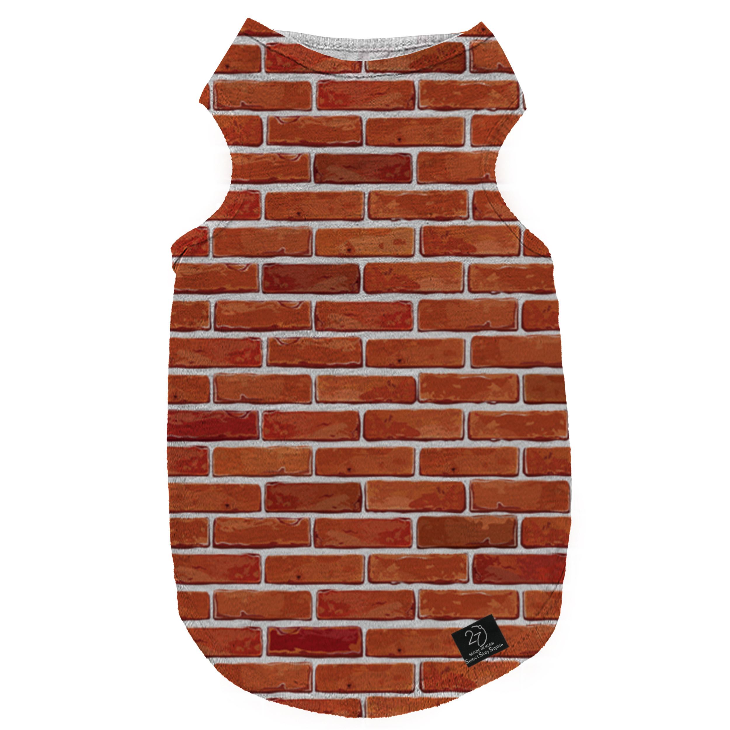 لباس سگ و گربه 27 طرح Red Brick Wall کد MH711 سایز XL