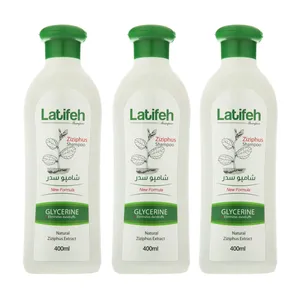 شامپو مو لطیفه مدل Glycerine حجم 400 میلی لیتر بسته 3 عددی 