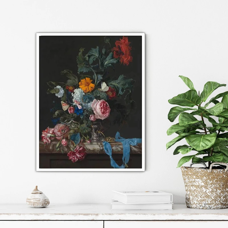 تابلو آتریسا طرح نقاشی کلاسیک مدرن مدل ATFHW67 فریم سفید